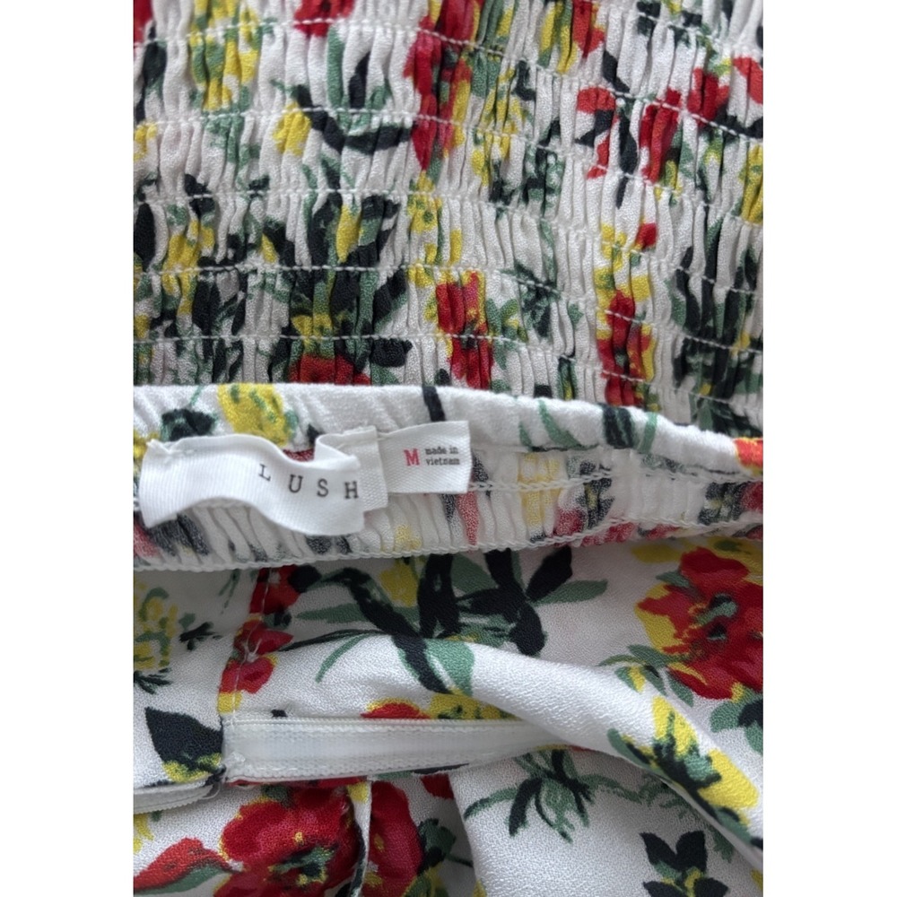 Lulus Lush Off Shoulder Floral Maxi Sundress Button Smocked Cut-Out Size M - Picture 8 of 9